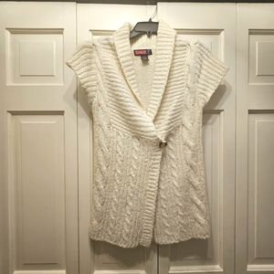 Say What Off-White Short-Sleeve Sweater Top Sz M